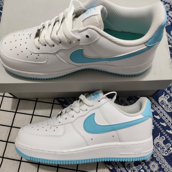 Nike Other - Nike White Sneakers with Light Blue Swoosh